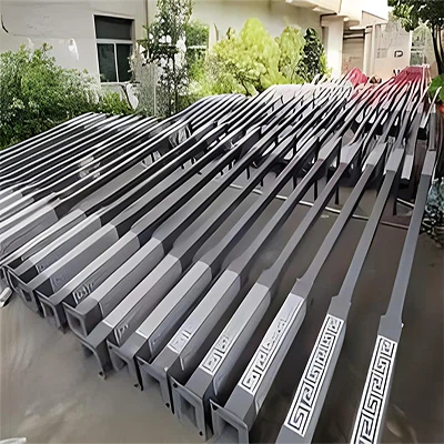 Τετράγωνος Πόλος Φωτός 3m-6m Q235 Θεραπεία Γαλβανισμού εν θερμώ